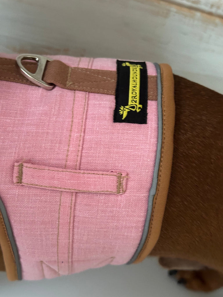 dachshund denim pink Hug Me Harness 